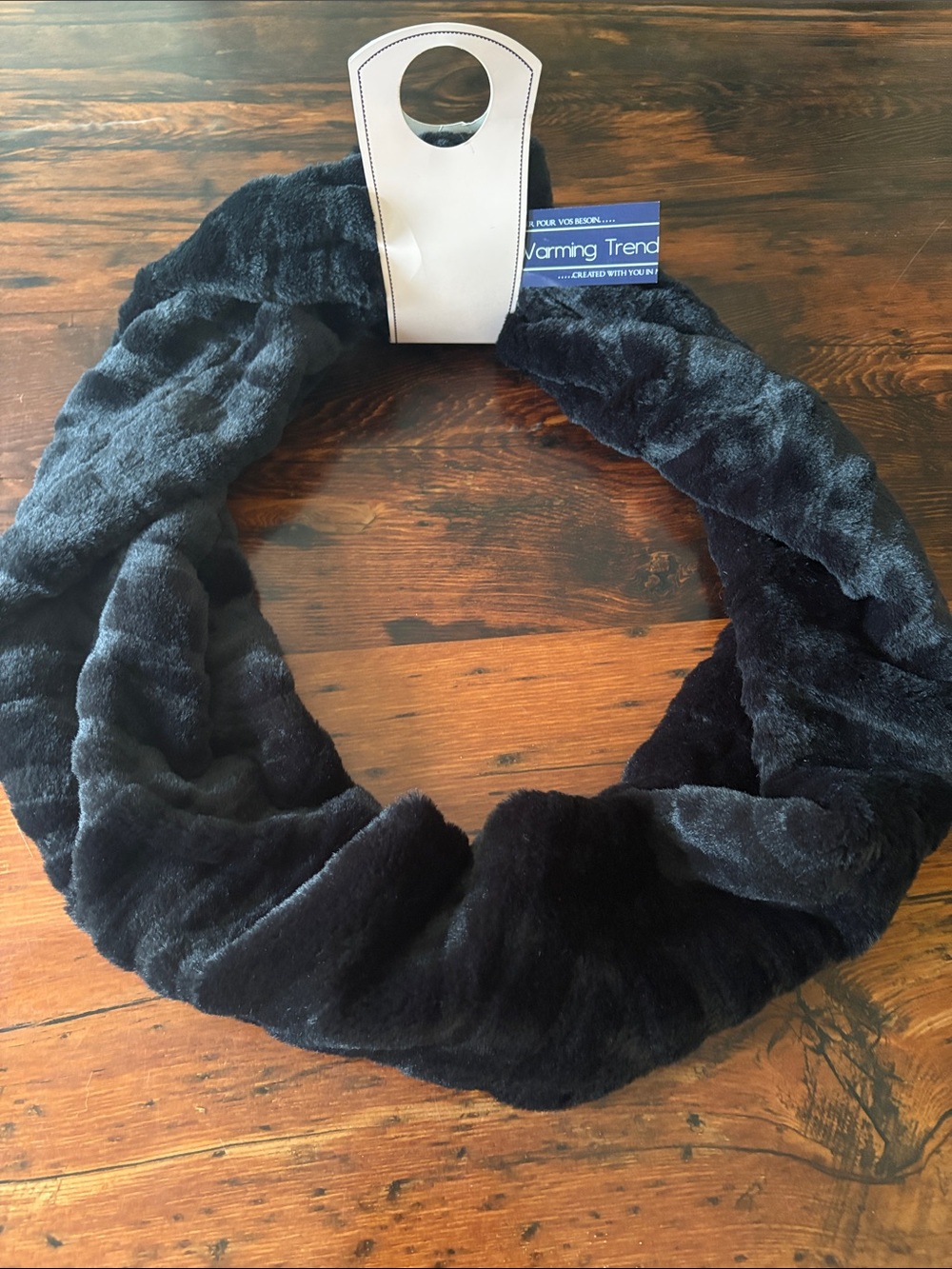 Cozy Faux Fur Infinity Scarf - Black